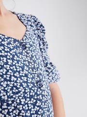 Blue Ditsy Ruched Sleeve Dress (3-16yrs) - Image 3 of 6