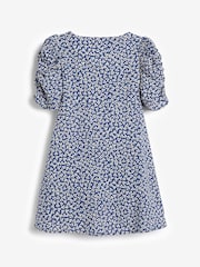 Blue Ditsy Ruched Sleeve Dress (3-16yrs) - Image 5 of 6