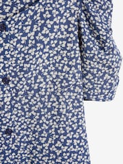 Blue Ditsy Ruched Sleeve Dress (3-16yrs) - Image 6 of 6