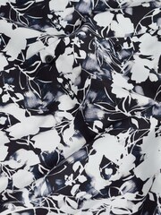 Black/White Floral Regular Fit Printed Trimmed Shirt - Image 7 of 7
