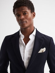 Reiss Stone Liam Polka Dot Silk Pocket Square - Image 2 of 5