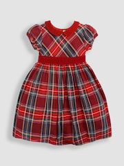 JoJo Maman Bébé Classic Red Tartan Party Dress - Image 1 of 6