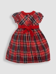 JoJo Maman Bébé Classic Red Tartan Party Dress - Image 2 of 6