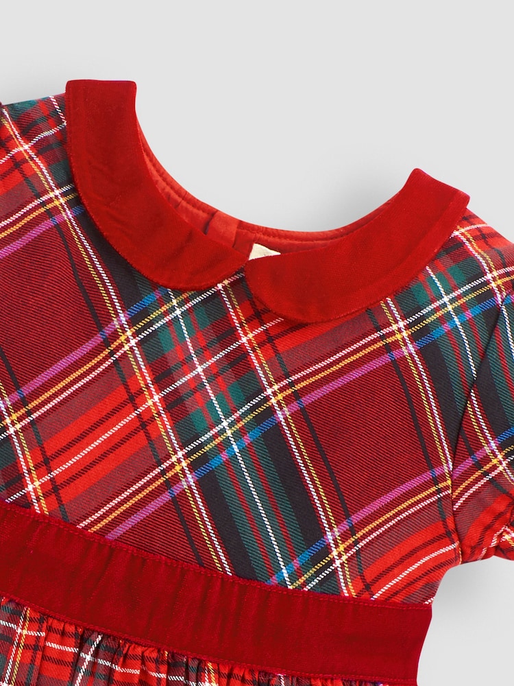 JoJo Maman Bébé Classic Red Tartan Party Dress - Image 4 of 6