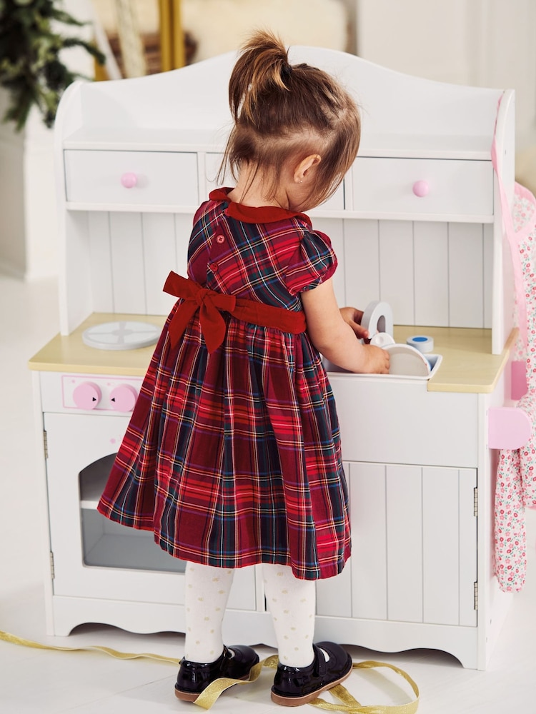 JoJo Maman Bébé Classic Red Tartan Party Dress - Image 6 of 6