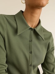 Baukjen Green Kelly Ribbed Button-Down Top - Image 3 of 5