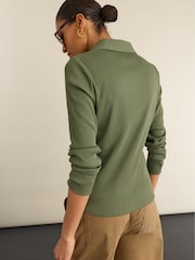 Baukjen Green Kelly Ribbed Button-Down Top - Image 4 of 5
