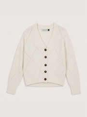 Baukjen Cream Eli Merino Argyle Cardigan - Image 4 of 4