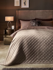 Champagne Gold Hamilton Velvet Quilted Bedspread - Image 1 of 2