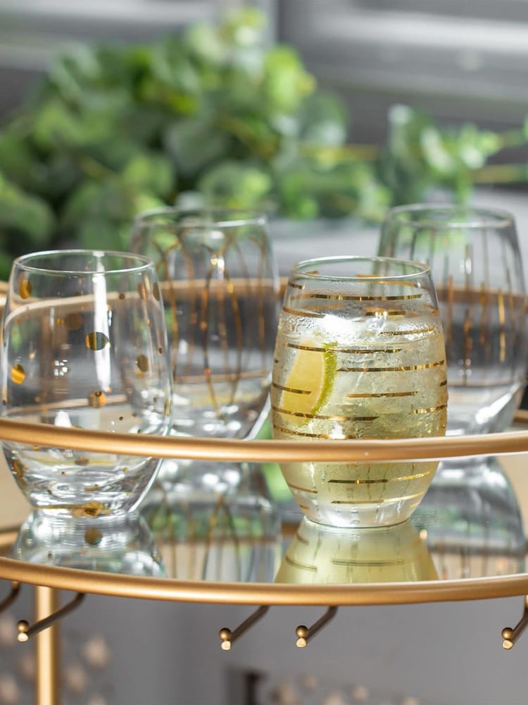 Mikasa Set of 4 Clear Cheers Stemless Wine Glasses - Image 1 of 5