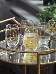 Mikasa Set of 4 Clear Cheers Stemless Wine Glasses - Image 2 of 5
