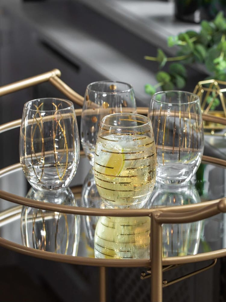Mikasa Set of 4 Clear Cheers Stemless Wine Glasses - Image 2 of 5