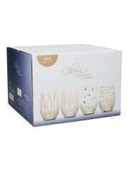 Mikasa Set of 4 Clear Cheers Stemless Wine Glasses - Image 5 of 5