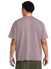 Under Armour Brown Heavyweight Oversized Logo Wash Short Sleeve T-Shirt - Image 2 of 5