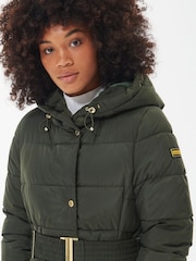 Barbour® International Green Track Line Quilted Coat - Image 3 of 8