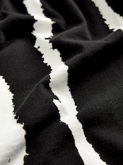 Black Tie Dye Stripe Jersey Bandeau Summer Mini Dress - Image 3 of 3