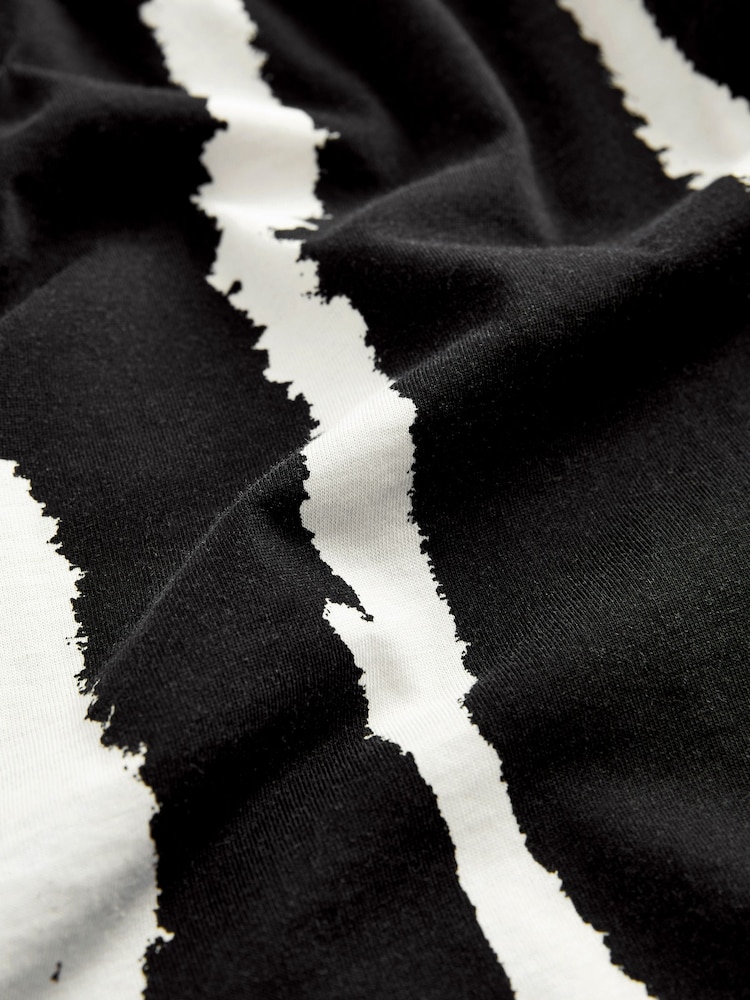 Black Tie Dye Stripe Jersey Bandeau Summer Mini Dress - Image 3 of 3
