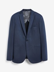 Bright Blue Slim Fit Motion Flex Jersey Blazer - Image 1 of 6