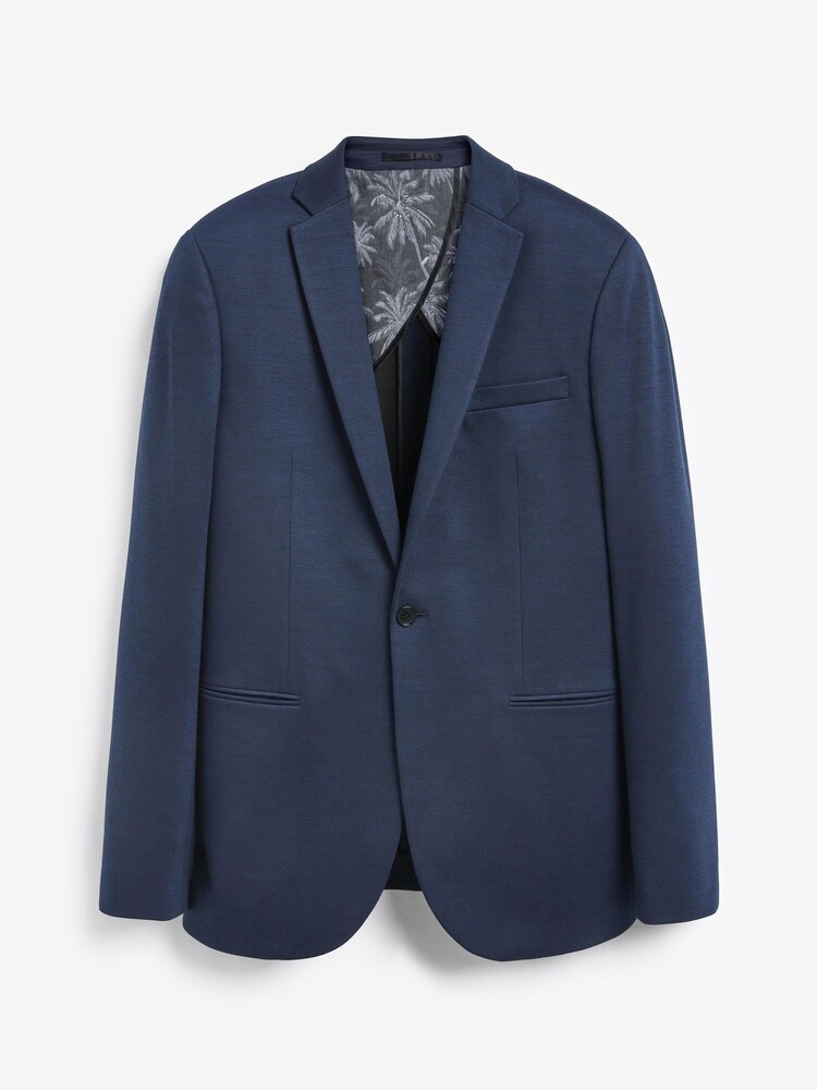 Bright Blue Slim Fit Motion Flex Jersey Blazer - Image 1 of 6