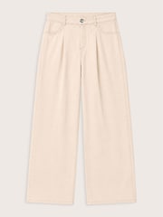 Baukjen Cream Maria Wide Leg High Waist Pleated Front Jeans - Image 5 of 5