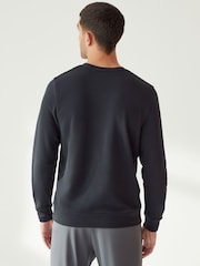 Under Armour Black Rival Terry LC Crew Neck Sweat Top - Image 3 of 6