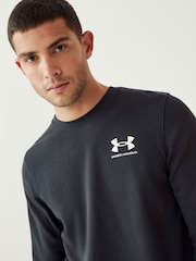 Under Armour Black Rival Terry LC Crew Neck Sweat Top - Image 4 of 6