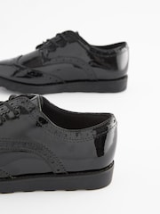 Black Patent Standard Fit (F) School Lace Brogues - Image 4 of 5