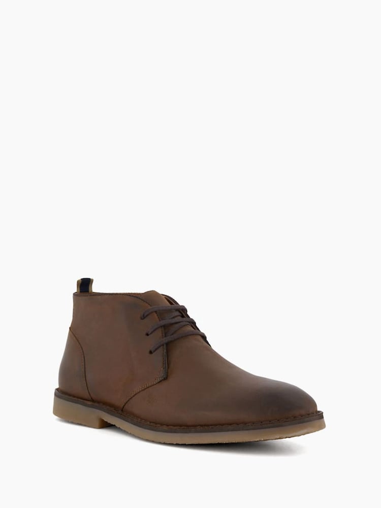 Dune London Brown Cashed Chukka Boots - Image 4 of 6