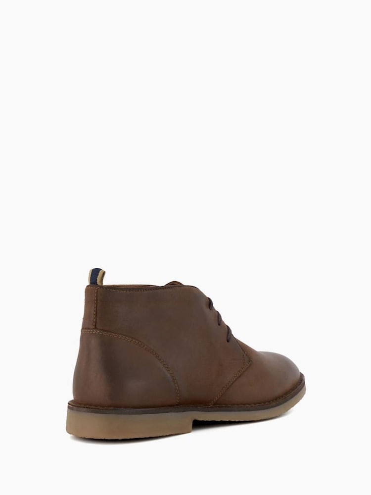Dune London Brown Cashed Chukka Boots - Image 5 of 6