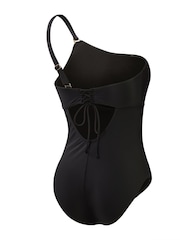 Speedo Dark Black Womens Shaping Printed Asymmetric 1 Piece Swimsuit - Image 9 of 12