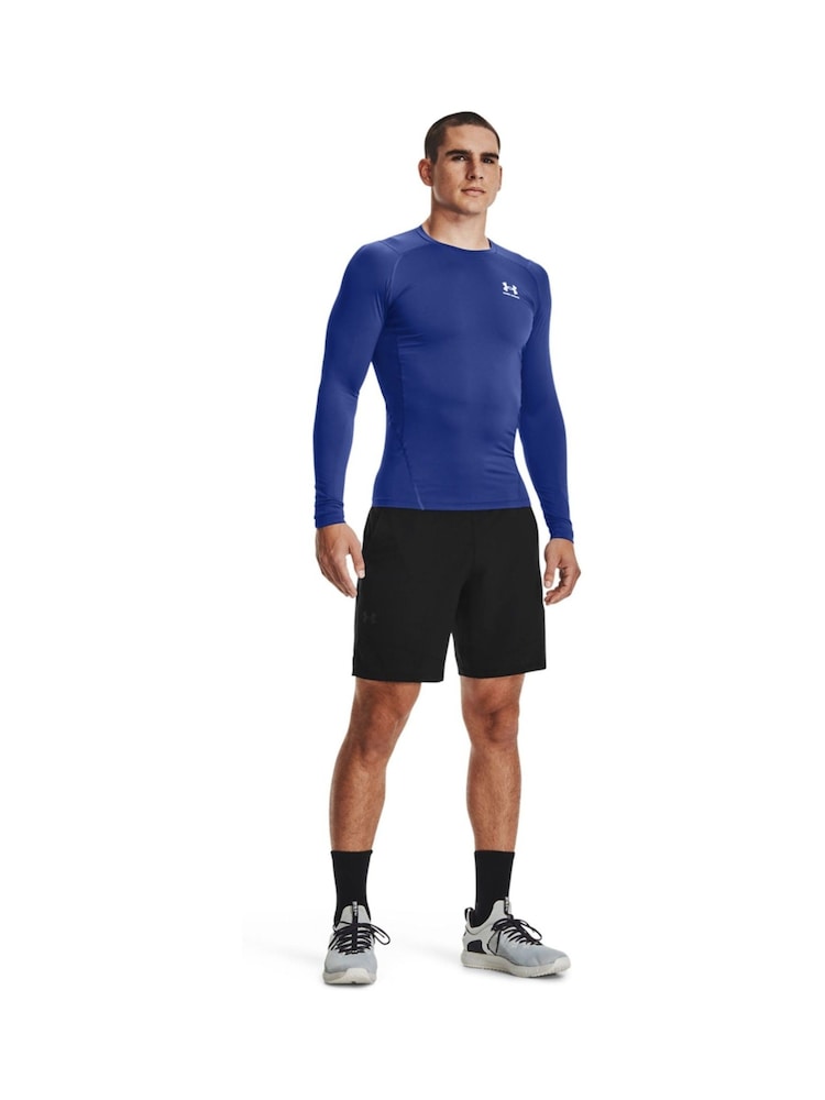 Blauw - Under Armour HeatGear aansluitend T-shirt met lange mouwen voor onderkleding - Image 1 of 6