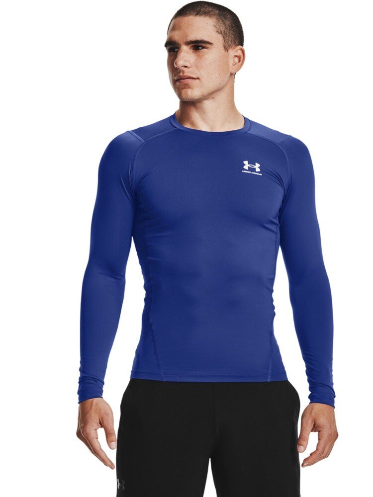 Blauw - Under Armour HeatGear aansluitend T-shirt met lange mouwen voor onderkleding - Image 2 of 6