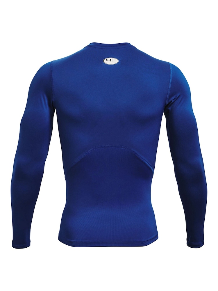 Blauw - Under Armour HeatGear aansluitend T-shirt met lange mouwen voor onderkleding - Image 6 of 6