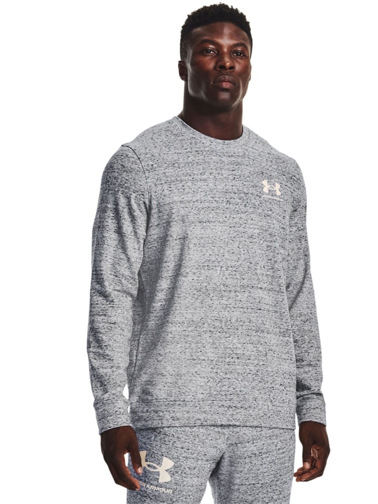 Under Armour Grey Rival Terry Crew Sweat Top - Image 1 of 4 Under Armour Grey Rival Terry Crew Sweat Top - Image 1 of 4