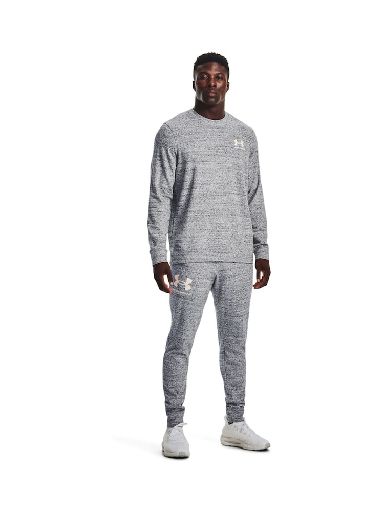 Under Armour Grey Rival Terry Crew Sweat Top - Image 2 of 4 Under Armour Grey Rival Terry Crew Sweat Top - Image 2 of 4