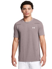 Under Armour Grey Vanish Seamless Grid Short Sleeve T-Shirt - Image 1 of 4