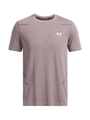 Under Armour Grey Vanish Seamless Grid Short Sleeve T-Shirt - Image 3 of 4