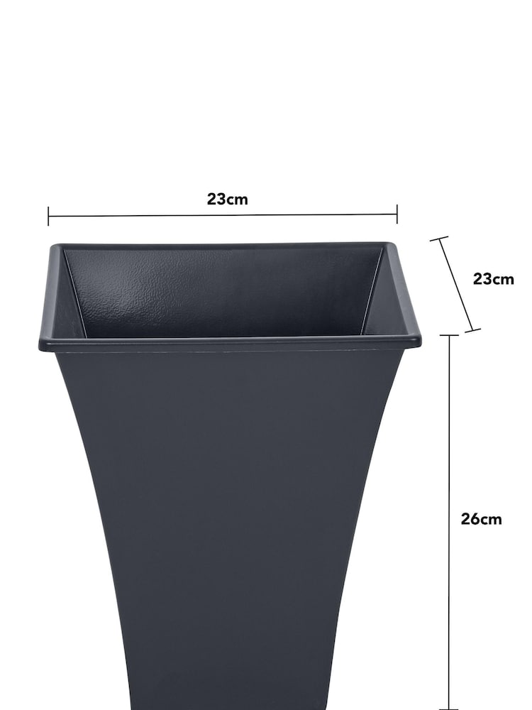 Wham Set of 4 Black Garden Metallica 23cm Square Plastic Planters - Image 4 of 4 Wham Set of 4 Black Garden Metallica 23cm Square Plastic Planters - Image 4 of 4