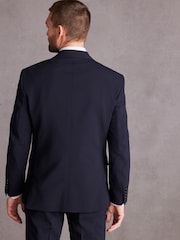 Navy Blue Regular Fit Signature Italian Fabric Suit Jacket - Image 3 of 10