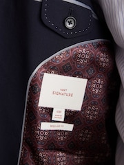 Navy Blue Regular Fit Signature Italian Fabric Suit Jacket - Image 5 of 10