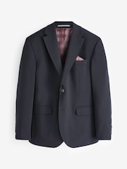 Navy Blue Regular Fit Signature Italian Fabric Suit Jacket - Image 6 of 10