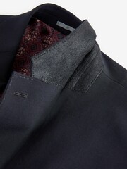 Navy Blue Regular Fit Signature Italian Fabric Suit Jacket - Image 8 of 10