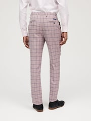 Pink Slim Slim Fit Trimmed Check Suit Trousers - Image 3 of 10