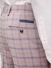 Pink Slim Slim Fit Trimmed Check Suit Trousers - Image 5 of 10