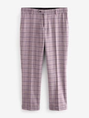 Pink Slim Slim Fit Trimmed Check Suit Trousers - Image 7 of 10