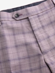 Pink Slim Slim Fit Trimmed Check Suit Trousers - Image 8 of 10