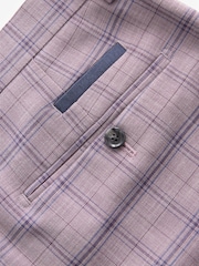 Pink Slim Slim Fit Trimmed Check Suit Trousers - Image 9 of 10