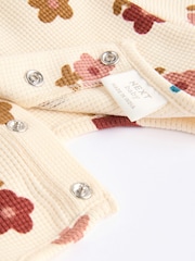 Rust Brown/Cream Flower Print Baby Jersey Bloomer Rompers 2 Pack (0mths-2yrs) - Image 11 of 13