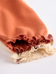 Rust Brown/Cream Flower Print Baby Jersey Bloomer Rompers 2 Pack (0mths-2yrs) - Image 12 of 13