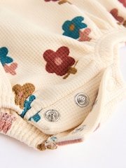 Rust Brown/Cream Flower Print Baby Jersey Bloomer Rompers 2 Pack (0mths-2yrs) - Image 13 of 13